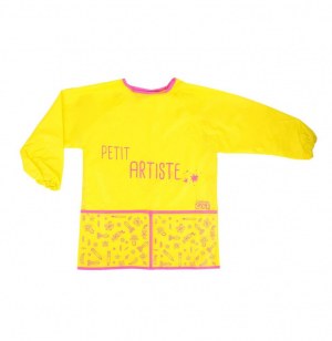Tablier pour enfant à manches longues plastifié - jaune