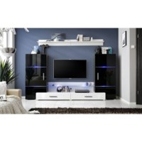 Ensemble mural - 3 éléments avec étagères - noir et blanc