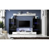 Ensemble mural - 3 éléments avec étagères - noir et blanc