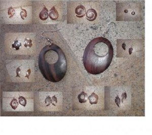 Boucle d'oreilles BOIS tropical