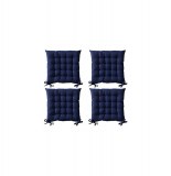 Galette de chaise matelassée - lot de 4 - 40 x 40 cm - bleu foncé