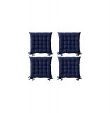 Galette de chaise matelassée - lot de 4 - 40 x 40 cm - bleu foncé