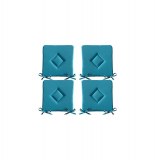 Galette de chaise - lot de 4 - 40 x 40 cm - bleu