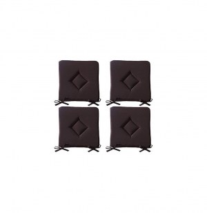 Galette de chaise - lot de 4 - 40 x 40 cm - marron