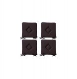 Galette de chaise - lot de 4 - 40 x 40 cm - marron