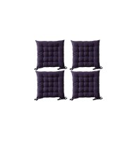Galette de chaise matelassée - lot de 4 - 40 x 40 cm - violet
