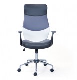 Chaise de bureau - livenza - blanc, noir et gris