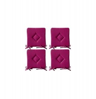 Galette de chaise - lot de 4 - 40 x 40 cm - rose - jus de myrtille
