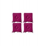 Galette de chaise - lot de 4 - 40 x 40 cm - rose - jus de myrtille