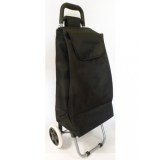 Chariot de courses uni noir - caddie, poussette de marché