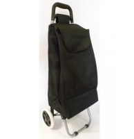 Chariot de courses uni noir - caddie, poussette de marché