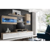 Ensemble tv - 3 éléments - blanc et acacia