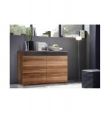 Commode - 4 portes - acacia et gris