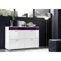 Commode - 4 portes - violet et blanc