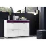 Commode - 4 portes - violet et blanc