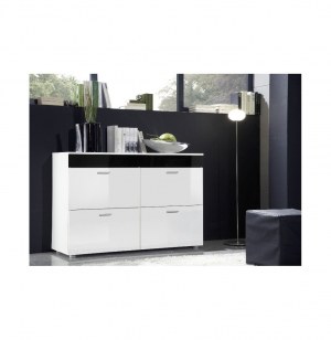 Commode - 4 portes - noir et blanc