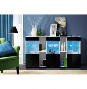 Commode - 3 portes - noir