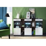 Commode - 3 portes - marron et blanc