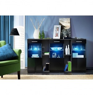 Commode - 3 portes - gris