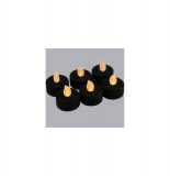Bougie chauffe plat led - lot de 6 - noir