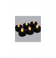 Bougie chauffe plat led - lot de 6 - noir