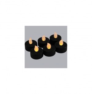 Bougie chauffe plat led - lot de 6 - noir