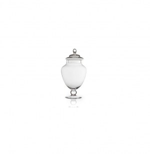 Bonbonnière en verre pâle - bocal à bonbons - sur pied