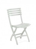 Chaise Square pliante en résine haute densité blanche