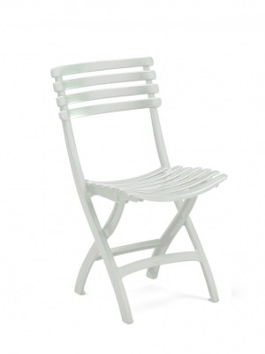 Chaise Square pliante en résine haute densité blanche