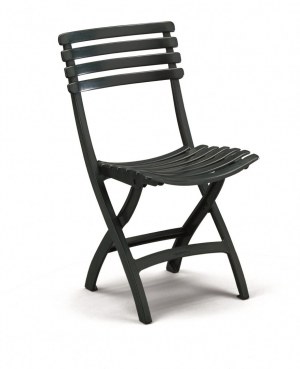 Chaise Square pliante en résine haute densité verte