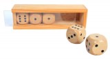 Boite de gros dés en bois