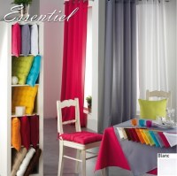 Double Rideau Essentiel BLANC à Œillets ou Passants 140 X 260 cm