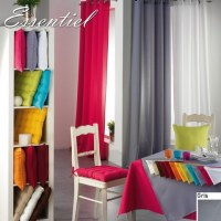 Double Rideau Essentiel GRIS à Œillets ou Passants 140 X 260