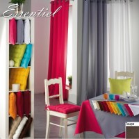 Double Rideau Essentiel TAUPE à Œillets ou Passant 140 X 260