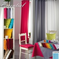 Double Rideau Essentiel TURQUOISE à Œillets ou Passant 140 X 260