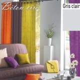 Double Rideau Béton Ciré GRIS CLAIR à Œillets 140 X 260 cm