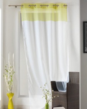 Panneau Voilage bicolore BLANC / AMANDE 1 X 140 X 240 cm