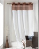 Panneau Voilage bicolore BLANC / CACAO 1 X 140 X 240 cm
