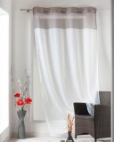 Panneau Voilage bicolore BLANC / GRIS 1 X 140 X 240 cm