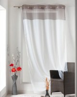Panneau Voilage bicolore BLANC / GRIS 1 X 140 X 240 cm