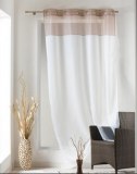 Panneau Voilage bicolore BLANC / TAUPE 1 X 140 X 240 cm