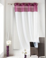 Panneau Voilage bicolore BLANC / AUBERGINE 1 X 140 X 240 cm
