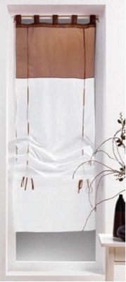 Store Voilage Bicolore BLANC / CACAO 1 X 60 X 180 cm
