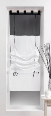 Store Voilage Bicolore BLANC / NOIR 1 X 60 X 180 cm