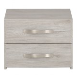 Table de chevet - 2 tiroirs - gris - brera