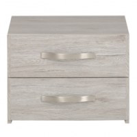 Table de chevet - 2 tiroirs - gris - brera