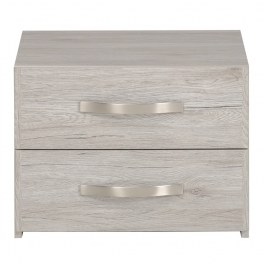 Table de chevet - 2 tiroirs - gris - brera