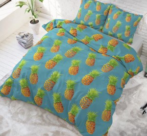 "Pineapples" Set 2/3 pcs Parure de Lit Coton Mélangé Housse de Couette+Taie d'Oreiller
