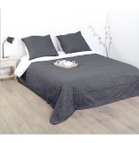 Dessus de lit avec 2 taies - arabes - gris - 240 x 260 cm