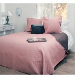 Dessus de lit avec 2 taies - bicolore - réversible - 240 x 260 cm